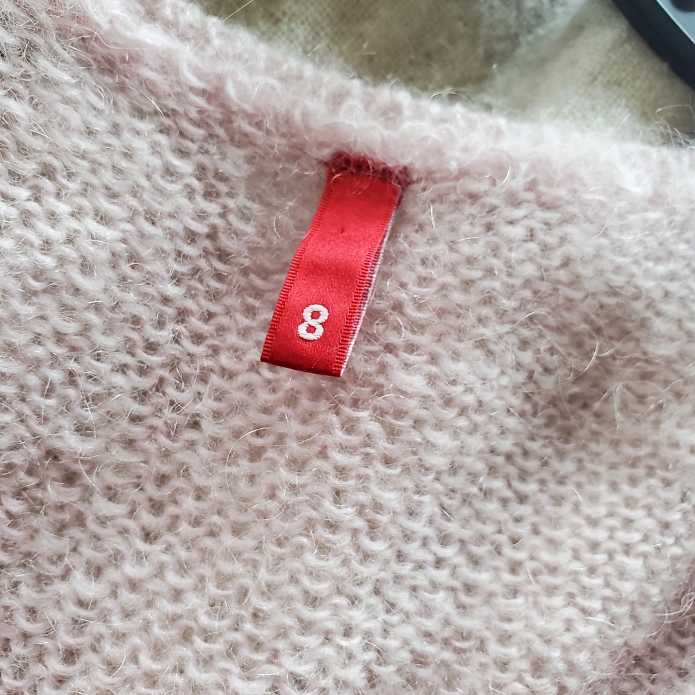DIVIDED by H&M PINK MOHAIR CARDIGAN EUC SIZE 8 - Picture 14 of 16